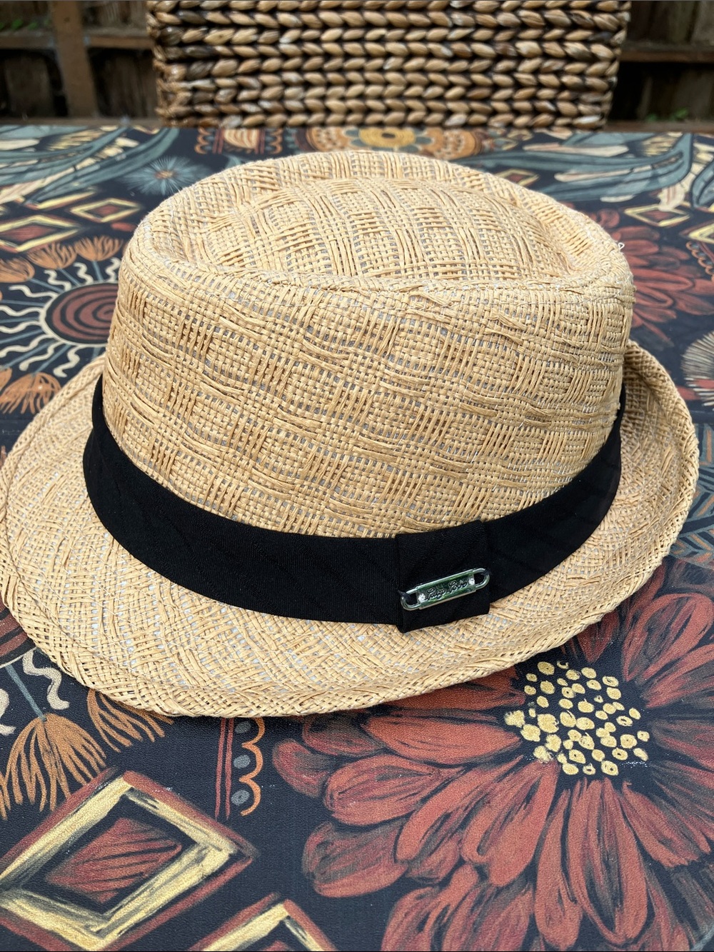 NWOT Lucy Love Tan Straw Woven Fedora